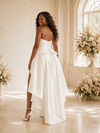 ChicSew Fancy Strapless Sweetheart Ruching Sleeveless Sheath High-Low Wedding Dress