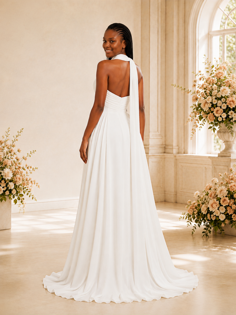 ChicSew Unqiue Sweetheart Chiffon A-Line Floor-Length Wedding Dress With Pleats