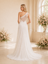 ChicSew Elegant One Shoulder A-line Glitter Tulle Side Slit Long Wedding Dresses