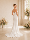 ChicSew Sexy Cowl Neck Spaghetti Straps Ruched Satin Mermaid Floor-Length Wedding Dresses