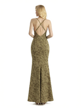Sexy Jewel Spaghetti Straps Mermaid Long Satin Floral Formal Dresses For Women