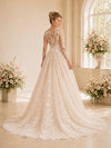 ChicSew Romantic Long Sleeves V-Neck Glitter Tulle Lace Appliques A-Line Wedding Dresses