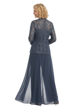 Chicsew Chiffon Mother Of The Bride Three Piece Pantsuit Lace Formal Wedding Mother Of Bride Pantsuits