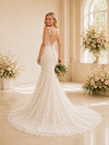 ChicSew Romantic Sleeveless Mermaid Lace Wedding Dress With Illusion Neck And Long Train