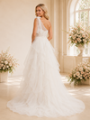 ChicSew Elegant Unique One Shoulder Lace Tulle Ruffled Maxi A-Line Wedding Dress