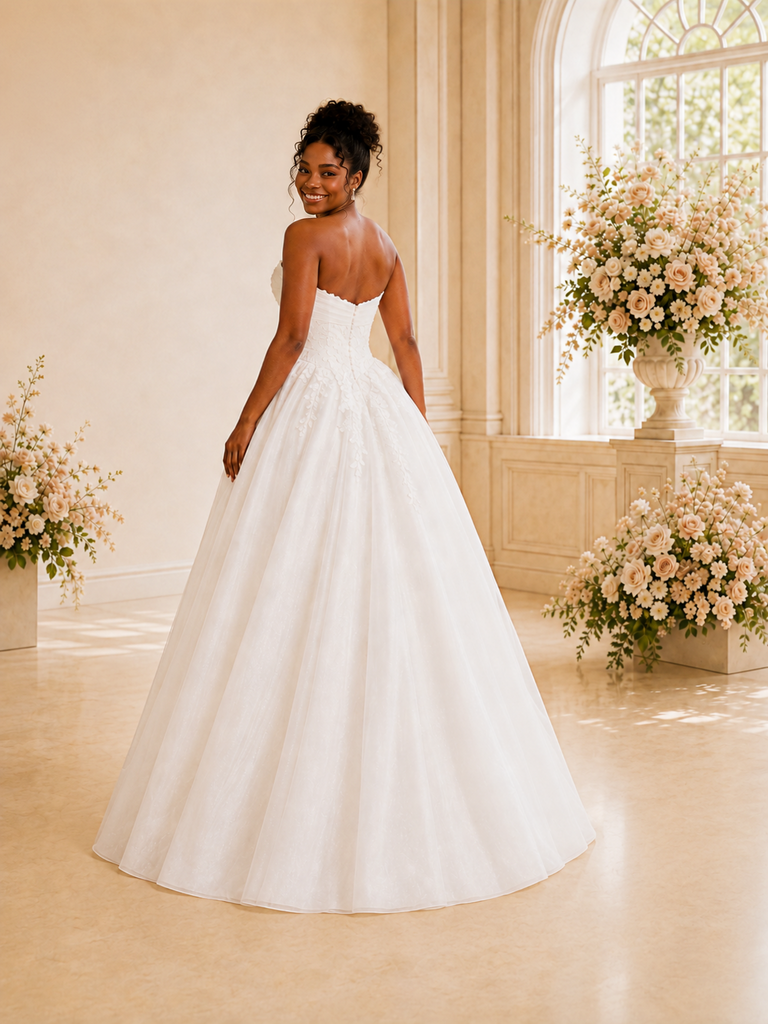 ChicSew Elegant Sweetheart A-Line Lace Tulle Maxi Wedding Dress With Applique