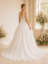 ChicSew Elegant Spaghetti Straps V-Neck A-Line Lace Chiffon Long Wedding Dresses