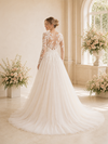 ChicSew Fancy Illusion Long Sleeves Lace Tulle Long A-Line Wedding Dress