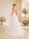ChicSew Elegant Spaghetti Straps Side Slit A-Line Tulle Long Wedding Dresses With Lace Appliques