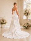 ChicSew Morden Strapless Satin Side Slit Mermaid Floor-Length Wedding Dress With Overskirt