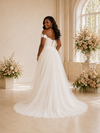 ChicSew Beautiful Off The Shoulder Lace Tulle Sheath High-Low Wedding Dress
