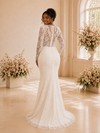 ChicSew Romantic Square Neck Long Sleeves Lace Mermaid Maxi Wedding Dress