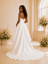 ChicSew Fancy A-Line Satin Spaghetti Straps High-Low Wedding Dress