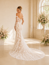 ChicSew Fancy V-Neck 3/4 Sleeves Lace Mermaid Long Wedding Dresses With Train