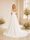 ChicSew Elegant A-Line Crepe Off The Shoulder Ruched Floor-Length Wedding Dresses