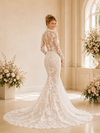 ChicSew Romantic High Neck Long Sleeves Lace Tulle Mermaid Wedding Dresses With Applique
