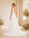 ChicSew Elegant Spaghetti Straps V-Neck Sleeveless A-Line Chiffon Floor-Length Wedding Dress