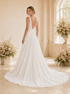 ChicSew Unique Glitter Tulle V-Neck A-Line Open Back Maxi Long Wedding Dress