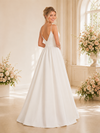 ChicSew Classy Satin V-Neck A-Line Spaghetti Straps Floor-Length Wedding Dresses