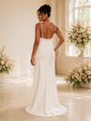 ChicSew Sexy Spaghetti Straps Satin Mermaid Floor-Length Wedding Dress With Beading
