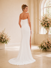 ChicSew Strapless Ruching Side Slit Crepe Mermaid Floor-Length Wedding Dress