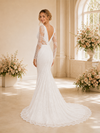 ChicSew Modern Deep V-Neck Lace Mermaid Long Sleeves Wedding Dresses With Train