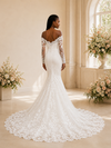 ChicSew Romantic Sexy Strapless Long Sleeves Lace Mermaid Maxi Wedding Dress