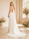 ChicSew Unique Halter Sleeveless Crepe Mermaid Maxi Long Wedding Dresses