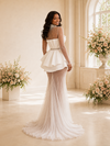ChicSew Unqiue High Neck Tulle Chiffon Mermaid Long Sleeves Floor-Length Wedding Dress With Beading