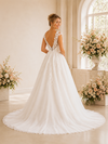 ChicSew Elegant Fancy Cap Sleeves Lace Applique Chiffon A-Line Maxi Wedding Dress