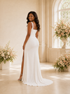 ChicSew Modern Crepe Square Spaghetti Straps Floor-Length Mermaid Wedding Dress
