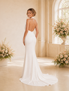 ChicSew Fancy Halter Strap Sleeveless Mermaid Satin Floor-Length Wedding Dress