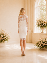 ChicSew Sexy Long Sleeves Sheath Knee-Length Lace Wedding Dresses