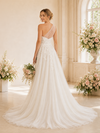 ChicSew Elegant One Shoulder Lace Tulle Side Slit Maxi A-Line Wedding Dress