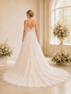 ChicSew Elegant Spaghetti Straps A-Line Lace Tulle Floor-Length Wedding Dresses With Train
