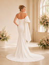 ChicSew Unique One Shoulder Crepe Mermaid Maxi Long Wedding Dresses