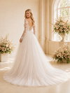 ChicSew Elegant Pretty Long Sleeves A-Line Lace Tulle Floor-Length Wedding Dress With Applique