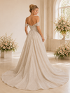 ChicSew Off The Shoulder Side Slit Glitter Tulle Mermaid Long Wedding Dresses With Overskirt