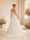 ChicSew Spaghetti Straps V-Neck A-Line Lace Tulle Floor Length Wedding Dresses