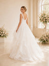ChicSew Spaghetti Straps V-Neck A-Line High-Low Lace Tulle Wedding Dresses
