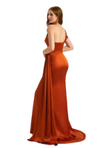 Elegant Silky Satin One Shoulder Mermaid Floor Length Bridesmaid Dresses Online