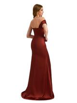 Elegant Silky Satin One Shoulder Mermaid Floor Length Bridesmaid Dresses Online