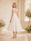 ChicSew Elegant Cap Sleeves Lace Tulle A-Line Tea-Length Wedding Dresses