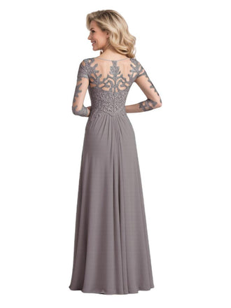 Elegant Lace Applique 3/4 Sleeves Chiffon A-Line Mother Of The Bride Dresses