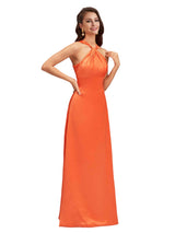 Sexy A-Line Spaghetti Straps Soft Satin Floor-Length Beauty Bridesmaid Dresses Online