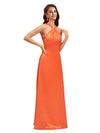 Sexy A-Line Spaghetti Straps Soft Satin Floor-Length Beauty Bridesmaid Dresses Online