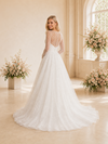 ChicSew Classy Modern Glitter Tulle Illusion Long Sleeves A-Line Maxi Wedding Dress With Button