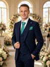 Classic 1 Piece Dark Navy Men's Suit with Regular Fit and Sophisticated Peak Lapel