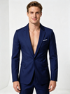 Classic 2 Piece Dark Navy Men's Suit with Regular Fit and Sophisticated Peak Lapel