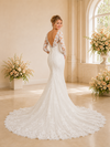 ChicSew Fancy V-Neck Long Sleeves Lace Tulle Mermaid Long Wedding Dresses
